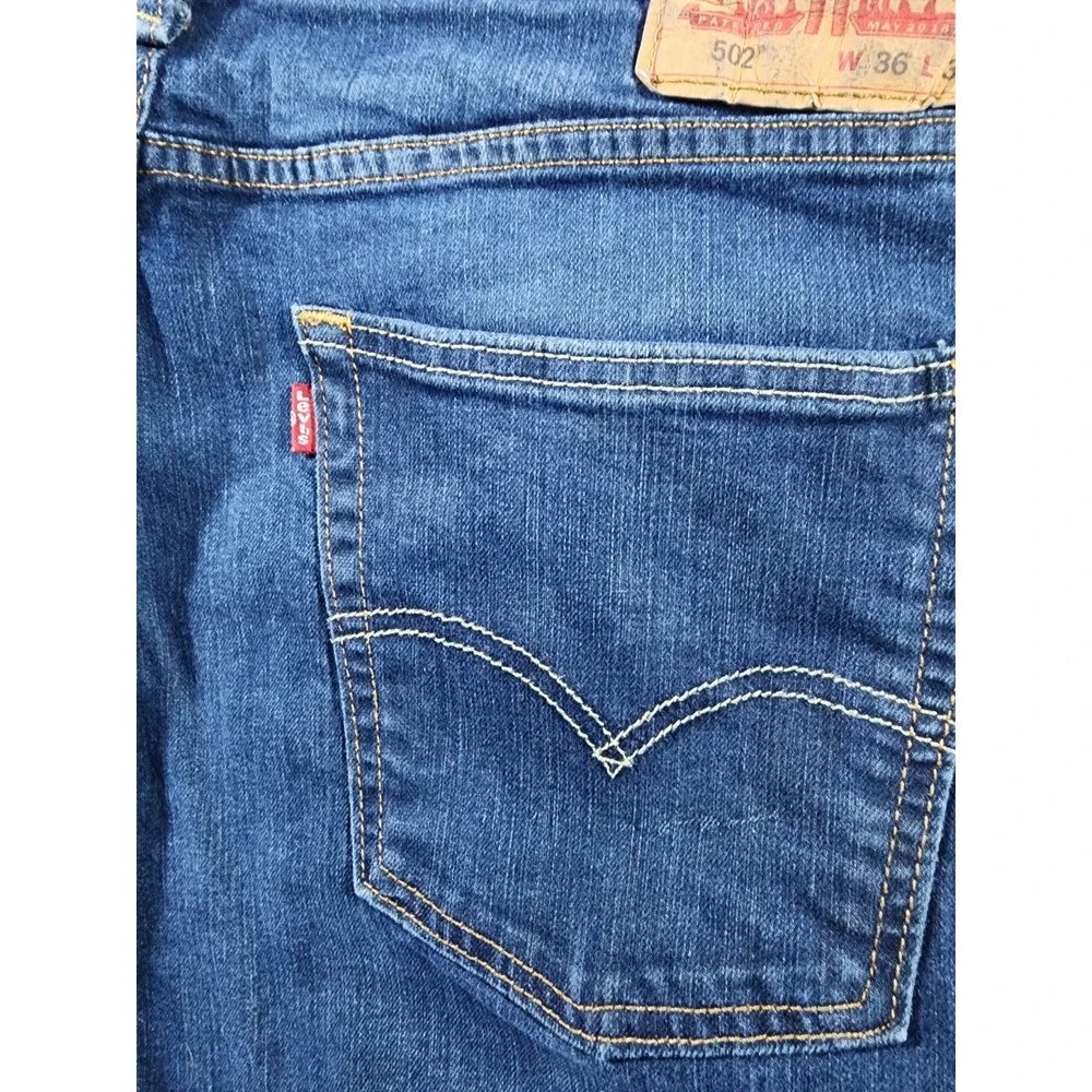 Levis 502 Men's Denim Jeans, 36x32(30), Straight Leg, Relaxed Fit, Dark Wash